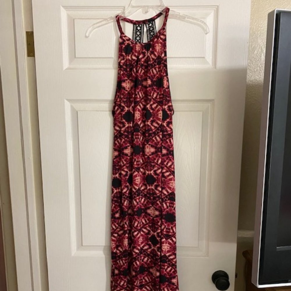 Tahiti red/black maxi dress, NWOT